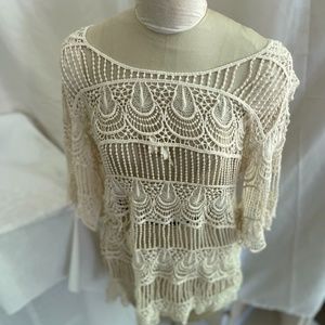 COPY - Cream Floral Overlay Top